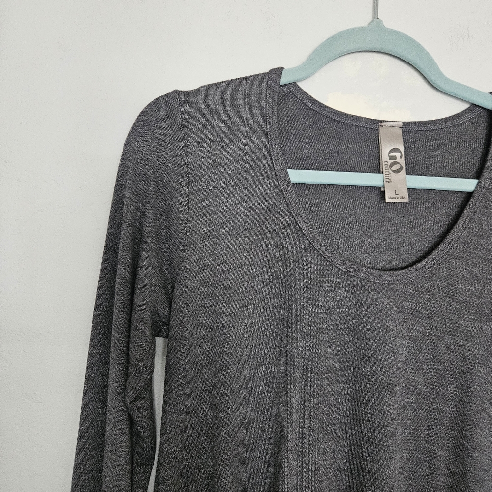 Nwt Go Couture Solid Sharkbite Tunic Sweater | L - image 4